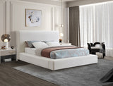 Devin Cream Linen Textured Fabric Full Bed DevinCream-F Meridian Furniture