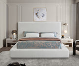 Devin Cream Linen Textured Fabric Full Bed DevinCream-F Meridian Furniture