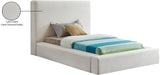 Devin Cream Linen Textured Fabric Twin Bed DevinCream-T Meridian Furniture