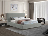 Devin Grey Linen Textured Fabric Full Bed DevinGrey-F Meridian Furniture