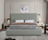 Devin Grey Linen Textured Fabric Full Bed DevinGrey-F Meridian Furniture