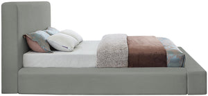 Devin Grey Linen Textured Fabric Full Bed DevinGrey-F Meridian Furniture