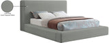 Devin Grey Linen Textured Fabric King Bed DevinGrey-K Meridian Furniture