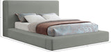 Devin Grey Linen Textured Fabric King Bed DevinGrey-K Meridian Furniture