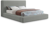 Devin Grey Linen Textured Fabric King Bed DevinGrey-K Meridian Furniture