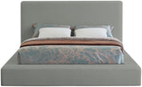 Devin Grey Linen Textured Fabric King Bed DevinGrey-K Meridian Furniture