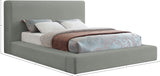 Devin Grey Linen Textured Fabric Queen Bed DevinGrey-Q Meridian Furniture