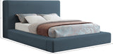 Devin Navy Linen Textured Fabric Queen Bed DevinNavy-Q Meridian Furniture