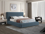 Devin Navy Linen Textured Fabric Queen Bed DevinNavy-Q Meridian Furniture