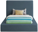 Devin Navy Linen Textured Fabric Twin Bed DevinNavy-T Meridian Furniture