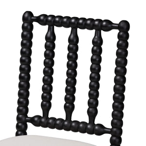 Bali & Pari Deya Bobbin Counterstool Solid Mahogany Spindle Frame Upholstered Kitchen Seat