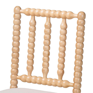 Bali & Pari Deya Bobbin Counterstool Solid Acacia Spindle Back Upholstered Kitchen Seat