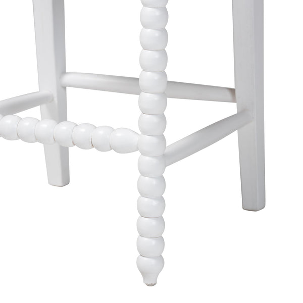 Bali & Pari Deya Bobbin Counterstool Solid Mahogany Spindle Frame Upholstered Kitchen Seat