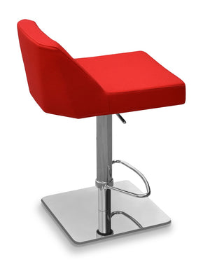 Soho Concept Solid Steel Barstools With Camira Blazer Wool Upholstery - Durable, Stylish, And Guaranteed Comfort Chrome,Red  Soho-concept-dining-chair-08015