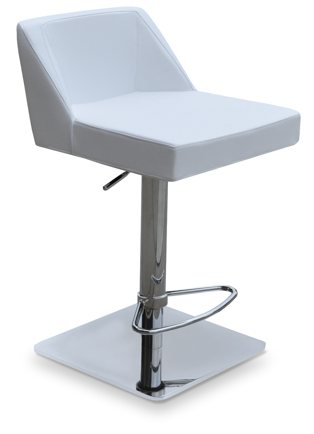 Soho Concept Dallas-pl Piston Stool - Stylish Leatherette Barstool With Adjustable Height, 2-year Warranty, Ergonomic Design Chrome,White  Soho-concept-dining-chair-08012