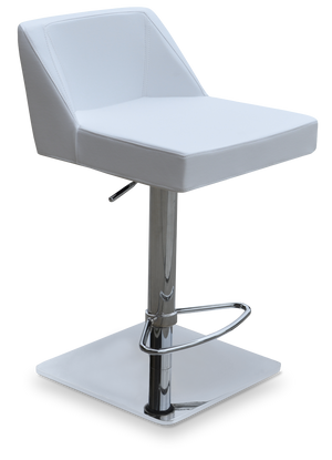 Soho Concept Dallas-pl Piston Stool - Stylish Leatherette Barstool With Adjustable Height, 2-year Warranty, Ergonomic Design Chrome,White  Soho-concept-dining-chair-08012