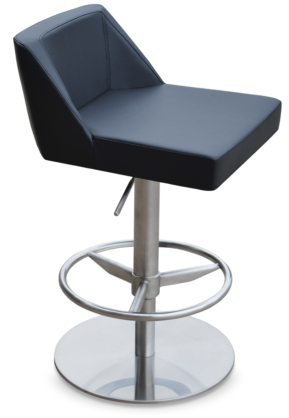 Soho Concept Dallas Piston Stool - Adjustable Height Barstools With Stylish Square Base & Soft Leatherette Seat Black  Soho-concept-dining-chair-08016