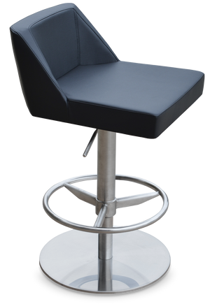 Soho Concept Dallas Piston Stool - Adjustable Height Barstools With Stylish Square Base & Soft Leatherette Seat Black  Soho-concept-dining-chair-08016