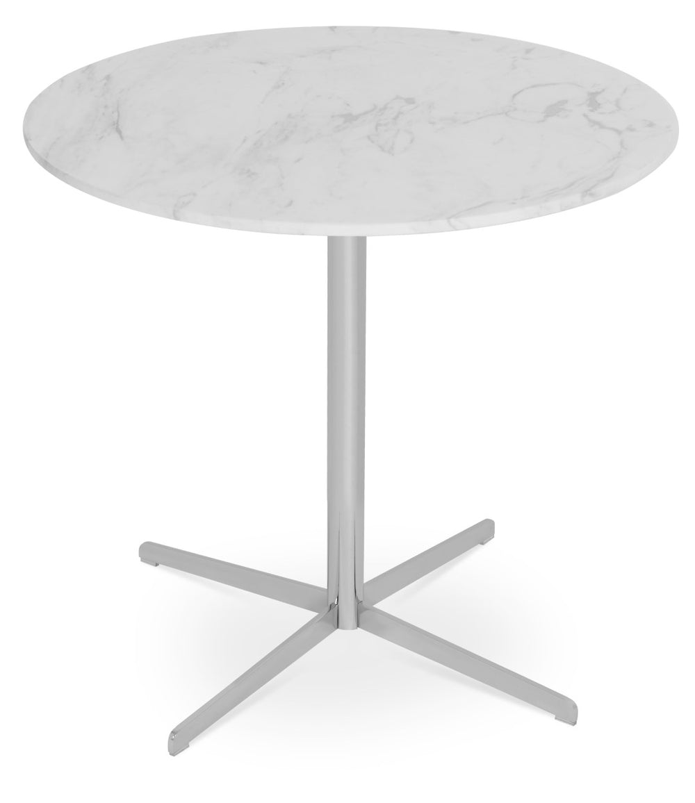 Soho Concept Diana Marble End Table: Elegant White Carrara Top, Durable Chrome, Black & Brass Base - 21.5" High   Soho-concept-dining-chair-13792