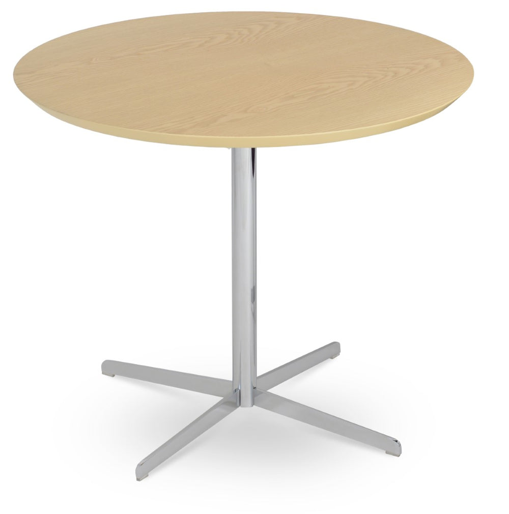 Soho Concept Diana Wood Dining Table: 32" Walnut/Natural/White Top, 4-star Steel Base, Modern Elegance For Dining Brass,White  Soho-concept-dining-chair-13756