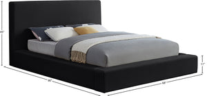 Meridian Furniture Dorian Full Bed Velvet Upholstered Low Profile Frame for Contemporary Bedroom Style Black DorianBlack-F