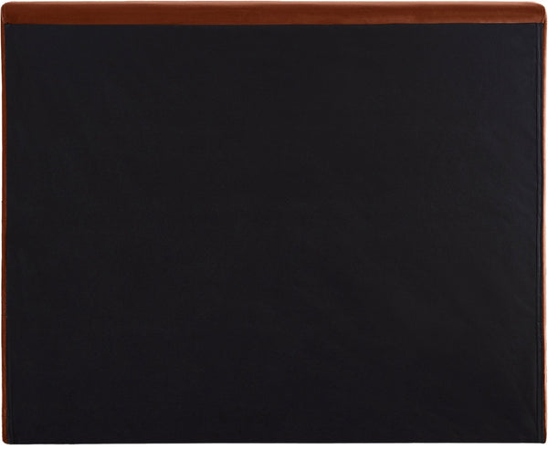 Meridian Furniture Dorian Velvet Twin Bed Low Profile Upholstered Frame and Headboard for Modern Bedrooms Cognac DorianCognac-T