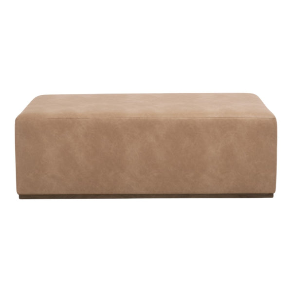 Essentials For Living Dovetail Upholstered Coffee Table - Elegant Dual-design Acacia & Vegan Leather For Stylish Living Spaces Burnished Brown Acacia Mdf,Acacia Veneer,Solid Beech Wood,Solid Rubberwood,Metal 6042.Bbrn/Ivt