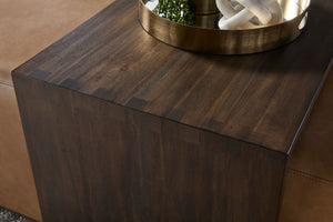 Essentials For Living Dovetail Upholstered Coffee Table - Elegant Dual-design Acacia & Vegan Leather For Stylish Living Spaces Burnished Brown Acacia Mdf,Acacia Veneer,Solid Beech Wood,Solid Rubberwood,Metal 6042.Bbrn/Ivt