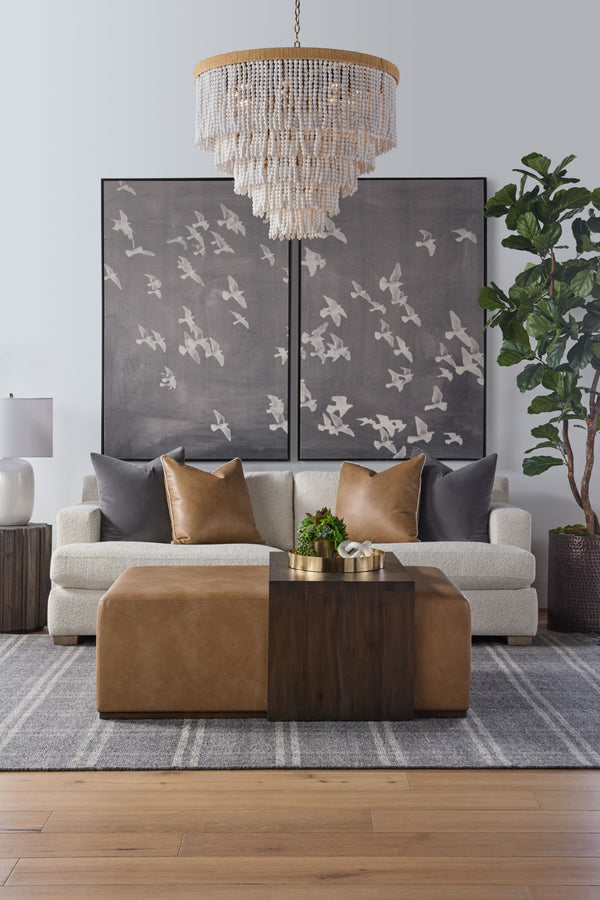 Essentials For Living Dovetail Upholstered Coffee Table - Elegant Dual-design Acacia & Vegan Leather For Stylish Living Spaces Burnished Brown Acacia Mdf,Acacia Veneer,Solid Beech Wood,Solid Rubberwood,Metal 6042.Bbrn/Ivt