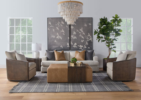 Essentials For Living Dovetail Upholstered Coffee Table - Elegant Dual-design Acacia & Vegan Leather For Stylish Living Spaces Burnished Brown Acacia Mdf,Acacia Veneer,Solid Beech Wood,Solid Rubberwood,Metal 6042.Bbrn/Ivt