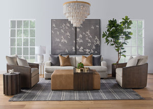 Essentials For Living Dovetail Upholstered Coffee Table - Elegant Dual-design Acacia & Vegan Leather For Stylish Living Spaces Burnished Brown Acacia Mdf,Acacia Veneer,Solid Beech Wood,Solid Rubberwood,Metal 6042.Bbrn/Ivt