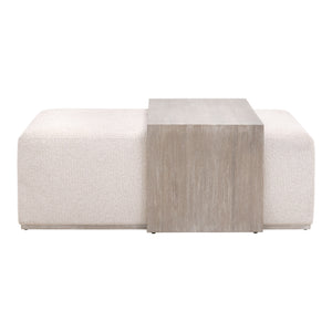 Dovetail Upholstered Coffee Table LiveSmart Gellar-Linen, Natural Gray Acacia 6042.NG/LGLIN Essentials for Living