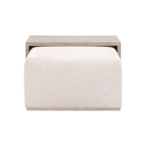 Dovetail Upholstered Coffee Table LiveSmart Gellar-Linen, Natural Gray Acacia 6042.NG/LGLIN Essentials for Living