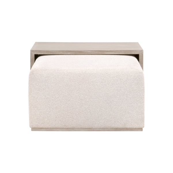 Dovetail Upholstered Coffee Table LiveSmart Gellar-Linen, Natural Gray Acacia 6042.NG/LGLIN Essentials for Living