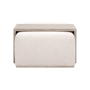 Dovetail Upholstered Coffee Table LiveSmart Gellar-Linen, Natural Gray Acacia 6042.NG/LGLIN Essentials for Living