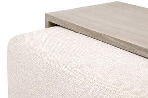 Dovetail Upholstered Coffee Table LiveSmart Gellar-Linen, Natural Gray Acacia 6042.NG/LGLIN Essentials for Living