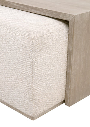 Dovetail Upholstered Coffee Table LiveSmart Gellar-Linen, Natural Gray Acacia 6042.NG/LGLIN Essentials for Living