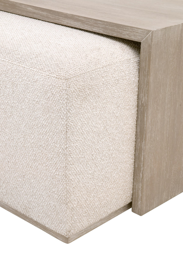 Dovetail Upholstered Coffee Table LiveSmart Gellar-Linen, Natural Gray Acacia 6042.NG/LGLIN Essentials for Living