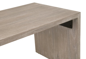 Dovetail Upholstered Coffee Table LiveSmart Gellar-Linen, Natural Gray Acacia 6042.NG/LGLIN Essentials for Living