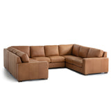 Tolland U Shaped Sectional Salt Flat - Tolland U Shaped Sectional Chestnut leather SFTOLLSEC02SC Malouf