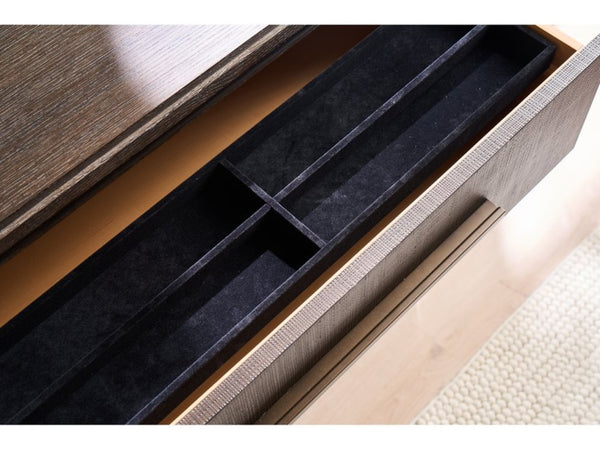 Universal Furniture Montclair Dresser: Luxurious Storage With Six Drawers, Embossed Cocoa Finish & Smoked Gold Base Cocoa  U508040-universal