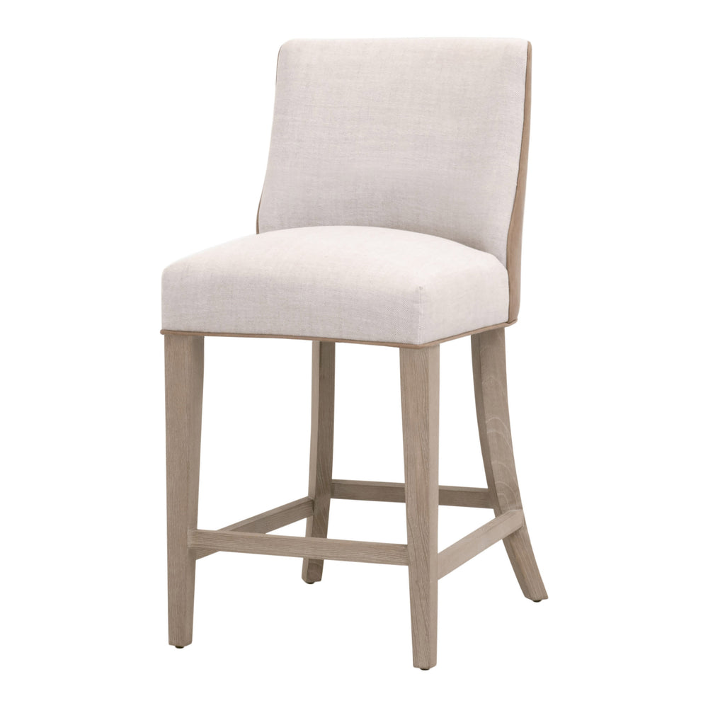 Duet Counter Stool Performance Bisque French Linen, Ivanhoe-Toast, Natural Gray Ash 6491-CSUP.NG/BIS/IVT Essentials for Living