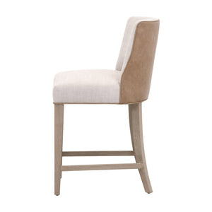 Duet Counter Stool Performance Bisque French Linen, Ivanhoe-Toast, Natural Gray Ash 6491-CSUP.NG/BIS/IVT Essentials for Living