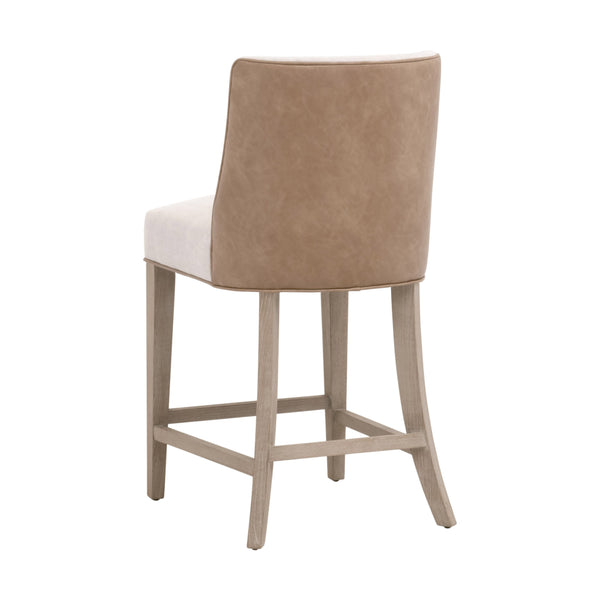 Duet Counter Stool Performance Bisque French Linen, Ivanhoe-Toast, Natural Gray Ash 6491-CSUP.NG/BIS/IVT Essentials for Living