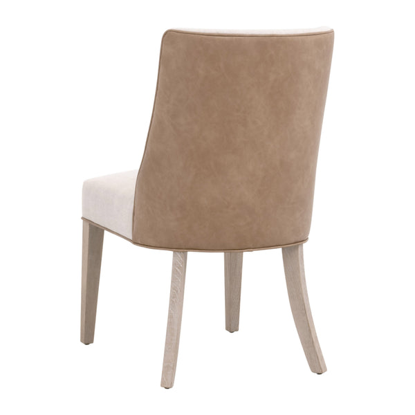 Duet Dining Chair, Set of 2 Performance Bisque French Linen, Ivanhoe-Toast, Natural Gray Ash 6491UP.NG/BIS/IVT Essentials for Living