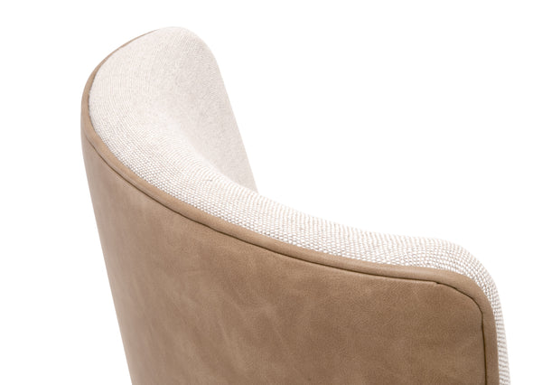 Duet Dining Chair, Set of 2 Performance Bisque French Linen, Ivanhoe-Toast, Natural Gray Ash 6491UP.NG/BIS/IVT Essentials for Living