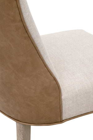 Duet Dining Chair, Set of 2 Performance Bisque French Linen, Ivanhoe-Toast, Natural Gray Ash 6491UP.NG/BIS/IVT Essentials for Living