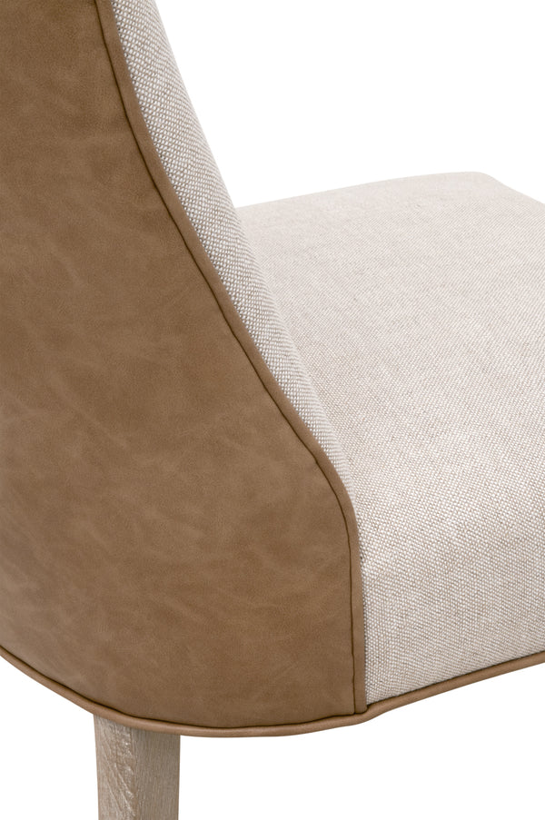 Duet Dining Chair, Set of 2 Performance Bisque French Linen, Ivanhoe-Toast, Natural Gray Ash 6491UP.NG/BIS/IVT Essentials for Living