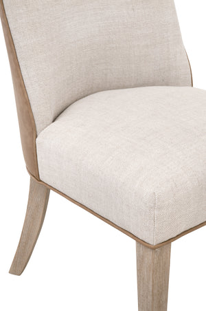 Duet Dining Chair, Set of 2 Performance Bisque French Linen, Ivanhoe-Toast, Natural Gray Ash 6491UP.NG/BIS/IVT Essentials for Living