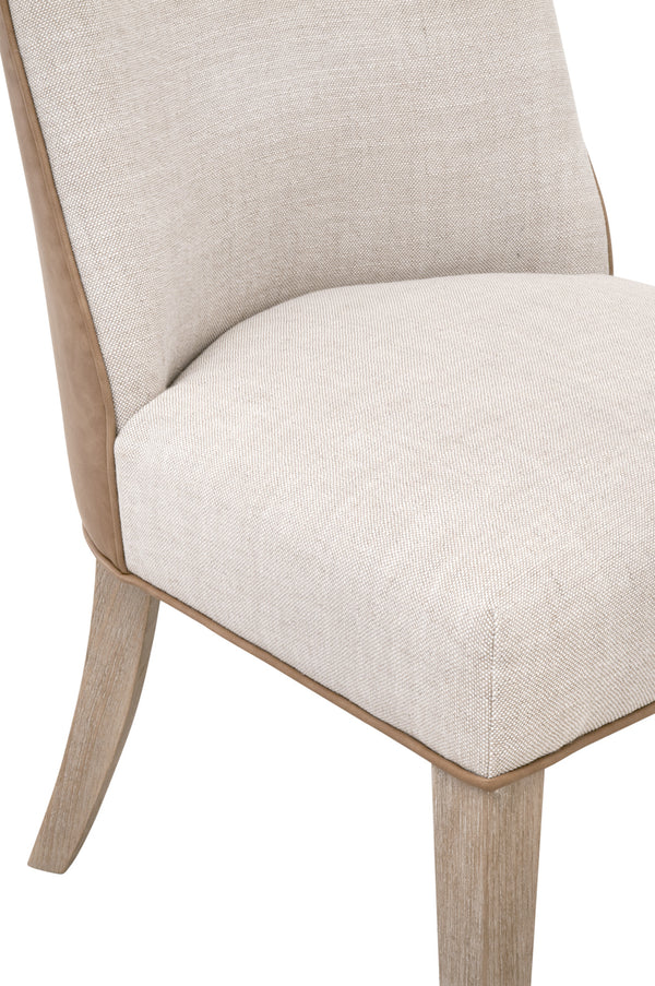 Duet Dining Chair, Set of 2 Performance Bisque French Linen, Ivanhoe-Toast, Natural Gray Ash 6491UP.NG/BIS/IVT Essentials for Living
